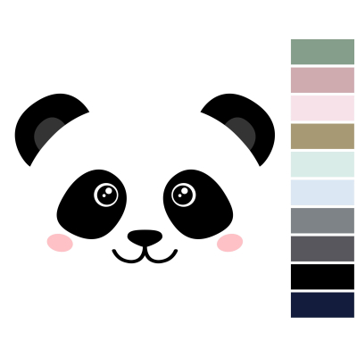Canvasdoek panda wit