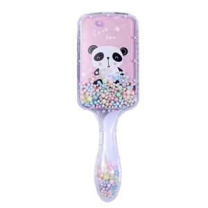 Haarborstel panda paars