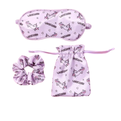 Slaapmasker unicorn slaapmasker + scrunchie paars