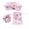 Slaapmasker unicorn slaapmasker + scrunchie roze