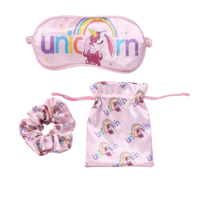 Slaapmasker unicorn slaapmasker + scrunchie roze