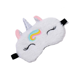 Slaapmasker unicorn wit regenboog