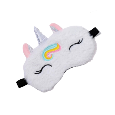 Slaapmasker unicorn wit regenboog