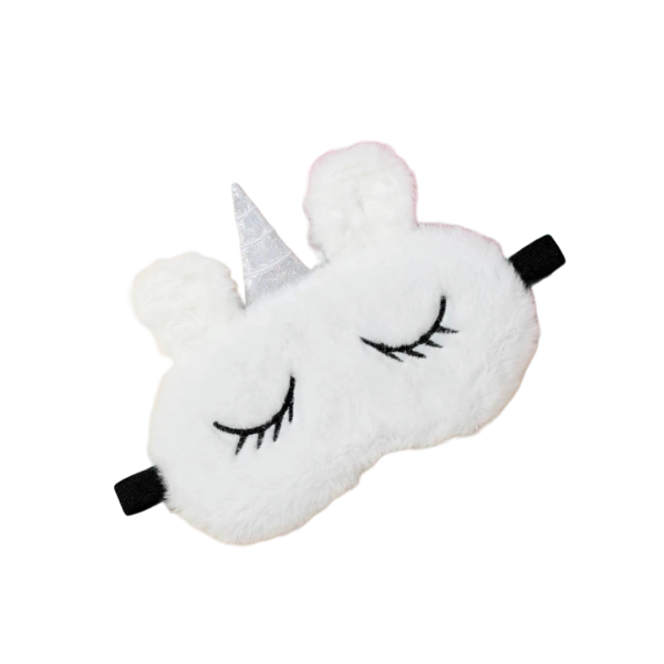 Slaapmasker unicorn slapend wit/glitter