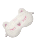 Slaapmasker beer wit pink eyes