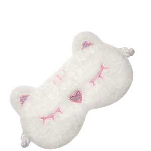 Slaapmasker beer wit pink eyes