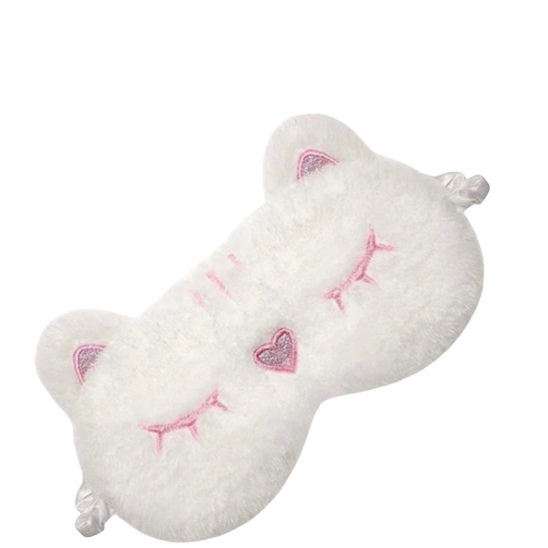 Slaapmasker beer wit pink eyes