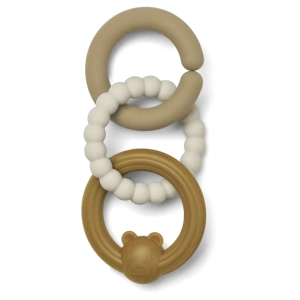 Siliconen bijtring ringen camel/zand