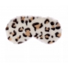 Slaapmasker fluffy panterprint zand