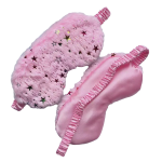 Slaapmasker fluffy roze met sterren