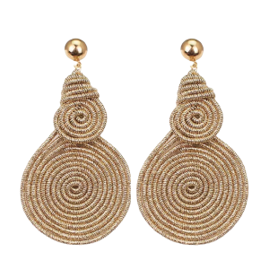 Druppelvormige gouddraad dichte ringen oorbellen 