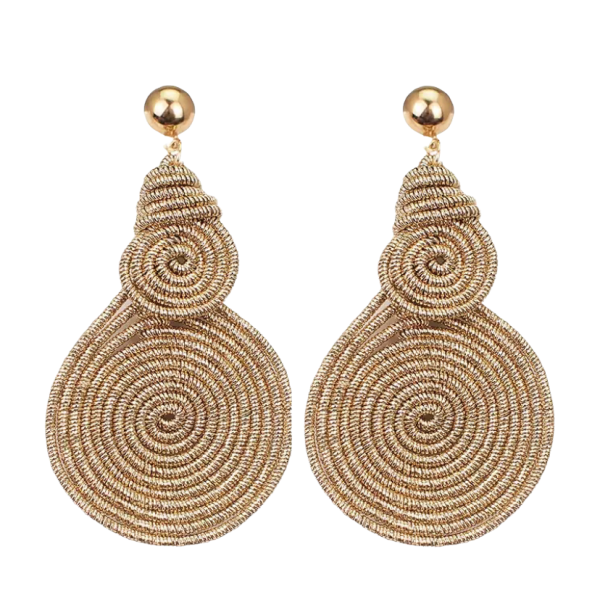 Druppelvormige gouddraad dichte ringen oorbellen 