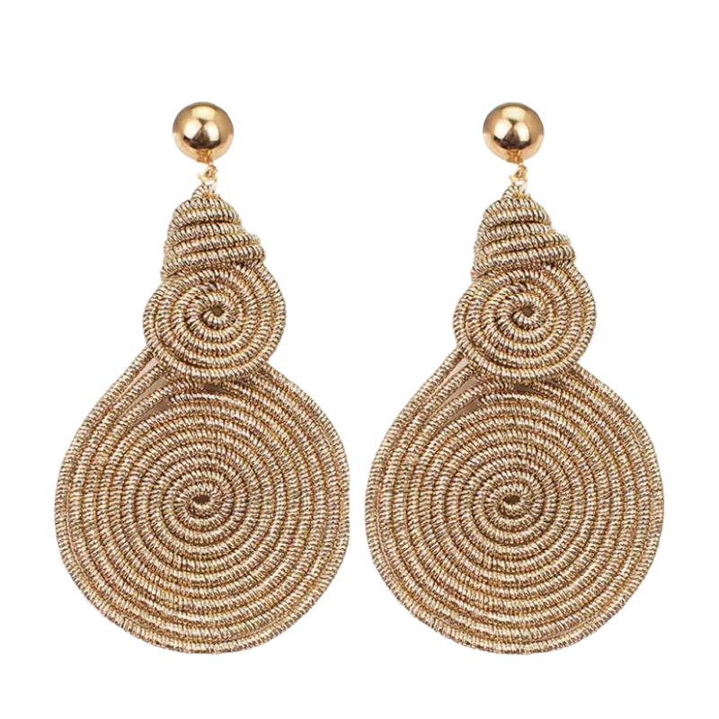 Druppelvormige gouddraad dichte ringen oorbellen 