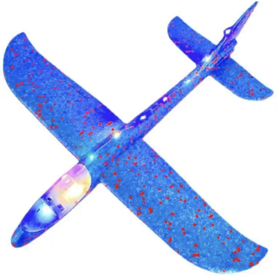 Fabs World foam (zweef)vliegtuig XL blauw .... met (led)licht