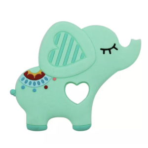 Siliconen bijtring olifant mint