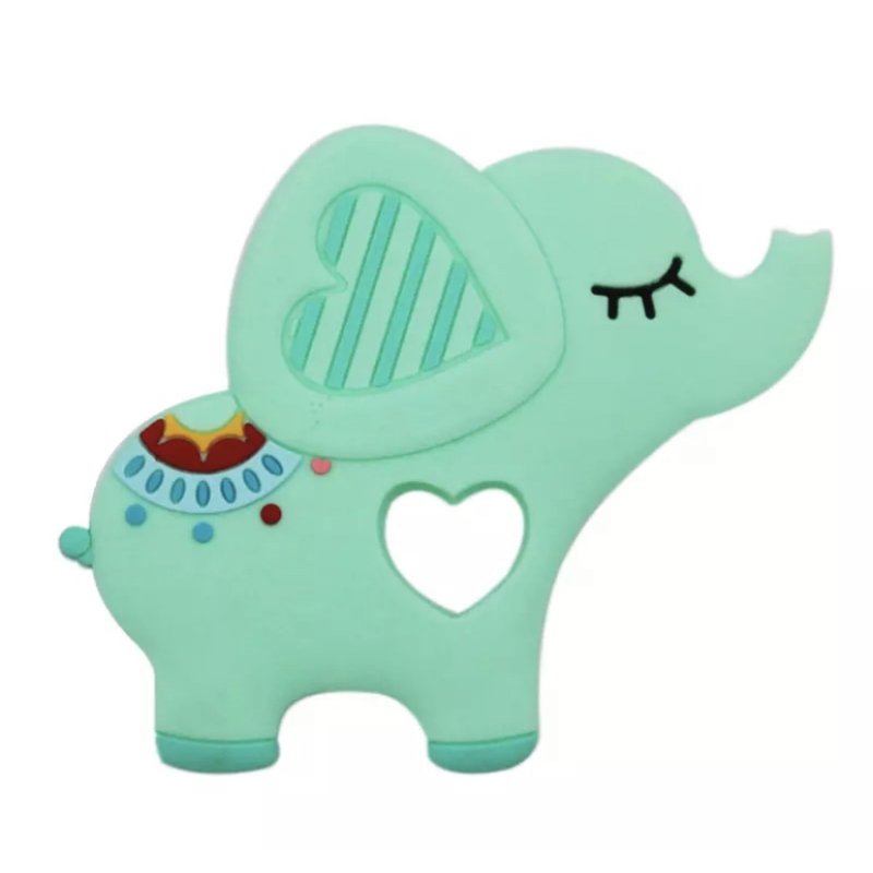 Siliconen bijtring olifant mint