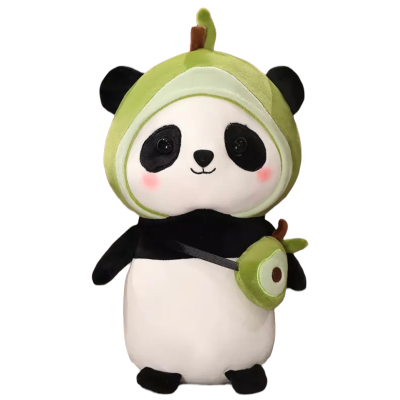 Kawaii knuffel panda avocado (met tasje dino)