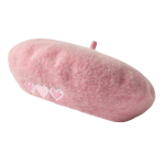 Kinder baret roze met roze hartjes