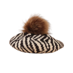 Kinder baret zebra met pompom