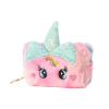  portemonnee fluffy unicorn regenboog roze