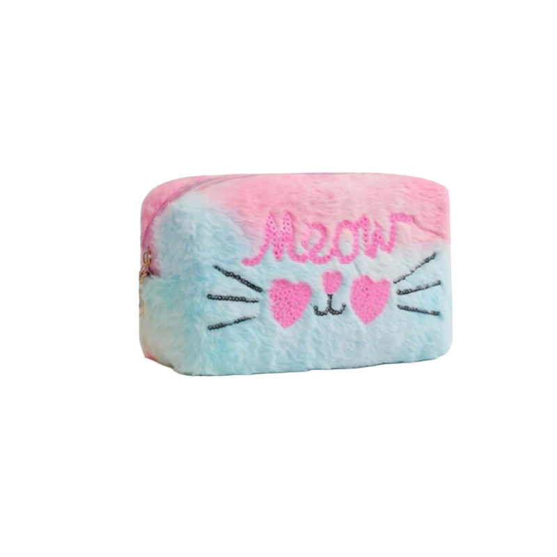 Etui / make-up tasje fluffy cat XL