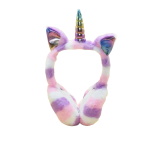 Oorwarmers unicorn paars gestreept