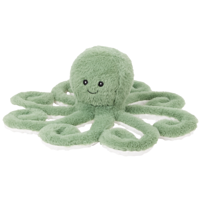 Knuffel liggend groene octopus 
