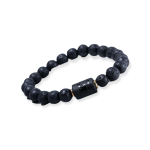 Zwarte kralen armband met bedel sterrenbeeld Schorpioen