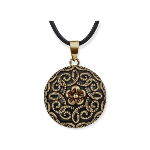 Zwangerschapsketting/Bola met koperkleurige vintage bloem