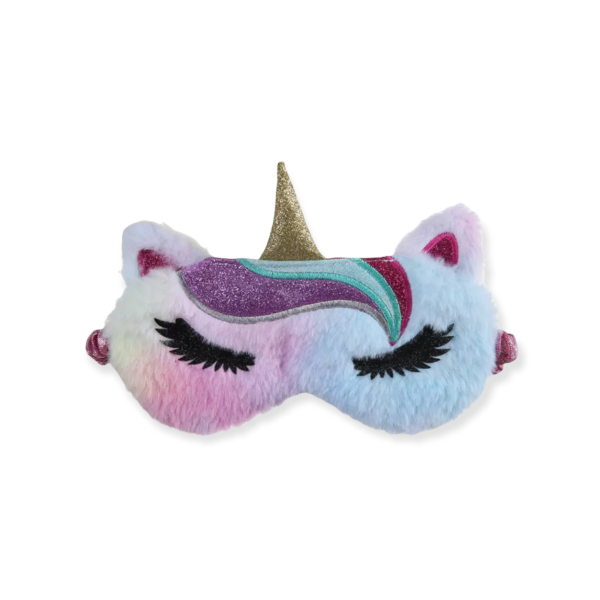 Slaapmasker Unicorn glitter roze/wit