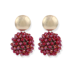 Druppel kralen oorbellen rood 