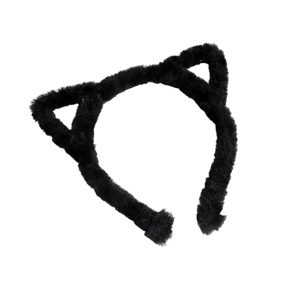 Haarband fluffy oortjes zwart