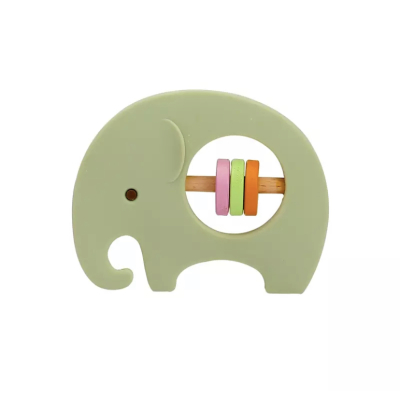 Siliconen rammelaar olifant groen