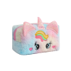 Etui / make-up tasje fluffy unicorn pastel XL