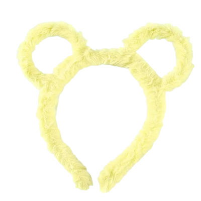 Haarband fluffy oortjes geel