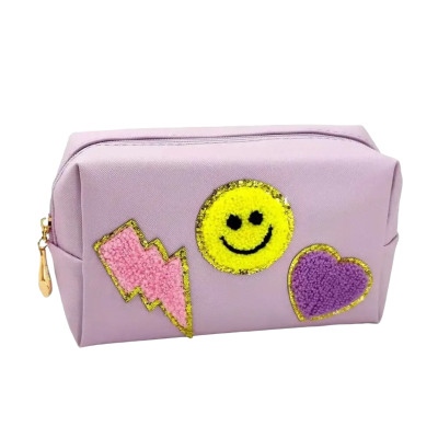 Make-up tas/ toilettas/ etui SMILEY lila