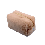 Etui / make-up tasje fluffy lichtbruin