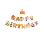 Papieren slinger Happy Birthday Circus