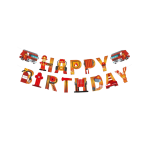 Papieren slinger Happy Birthday Brandweer