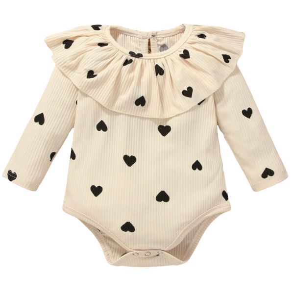 Romper hartjesprint met kraag