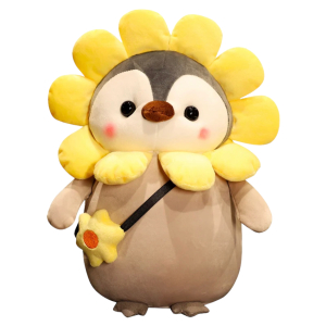 Kawaii knuffel pinguin bloem