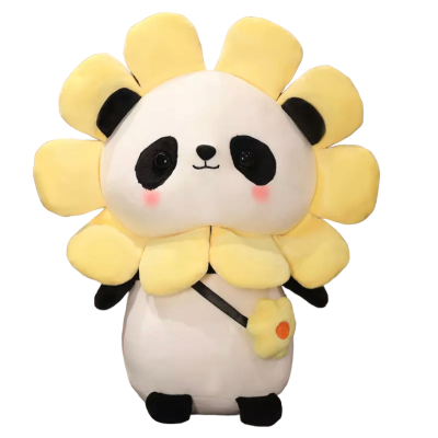 Kawaii knuffel panda bloem