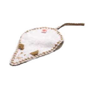 Tuttel/speendoekje muis wit oker/goud