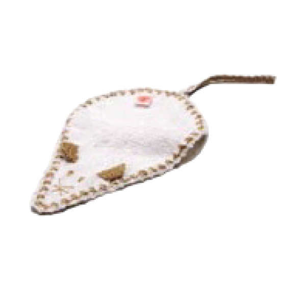 Tuttel/speendoekje muis wit oker/goud