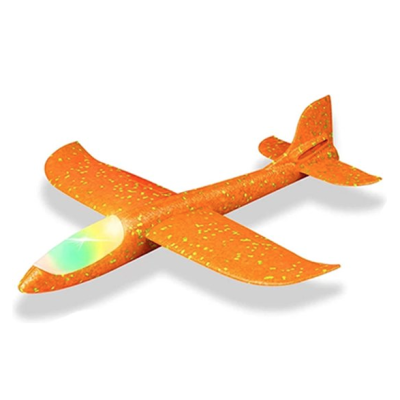 Fabs World foam (zweef)vliegtuig XL oranje .... met (led)licht
