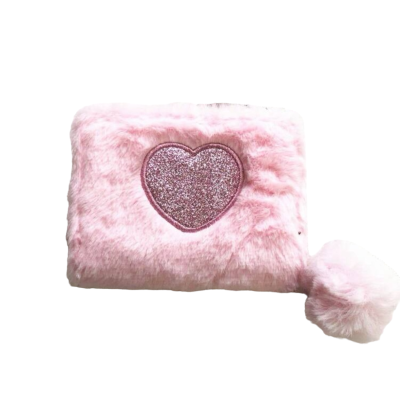  portemonnee fluffy roze hart