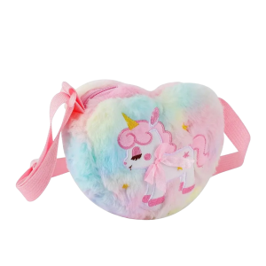 Crossbody tasje unicorn hart roze strik