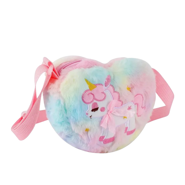 Crossbody tasje unicorn hart roze strik