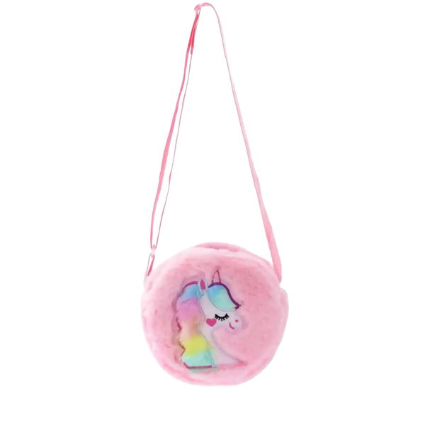 Crossbody tasje unicorn rond roze