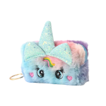  portemonnee fluffy unicorn regenboog blauw/paars